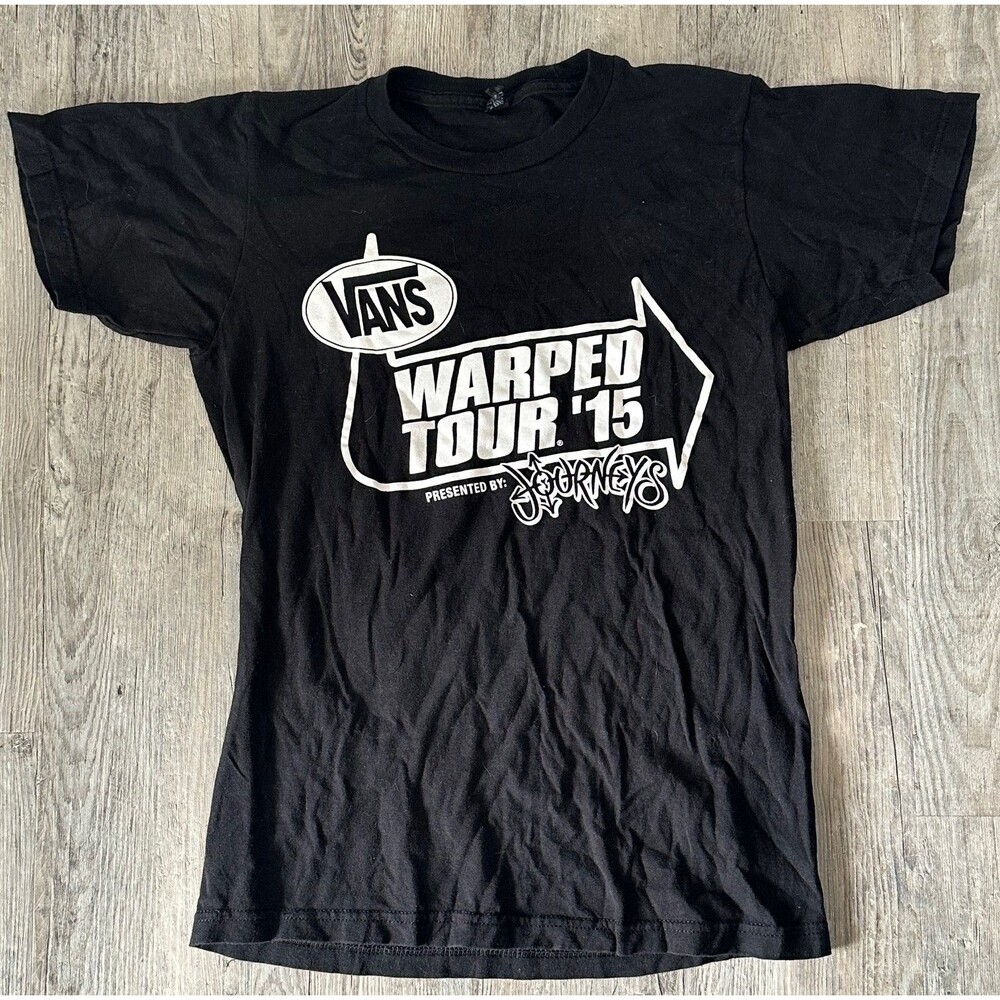 Vans Warped Tour 2015 Black Shirt Men’s Small Y2K Punk Rock Emo Metal Deathcore